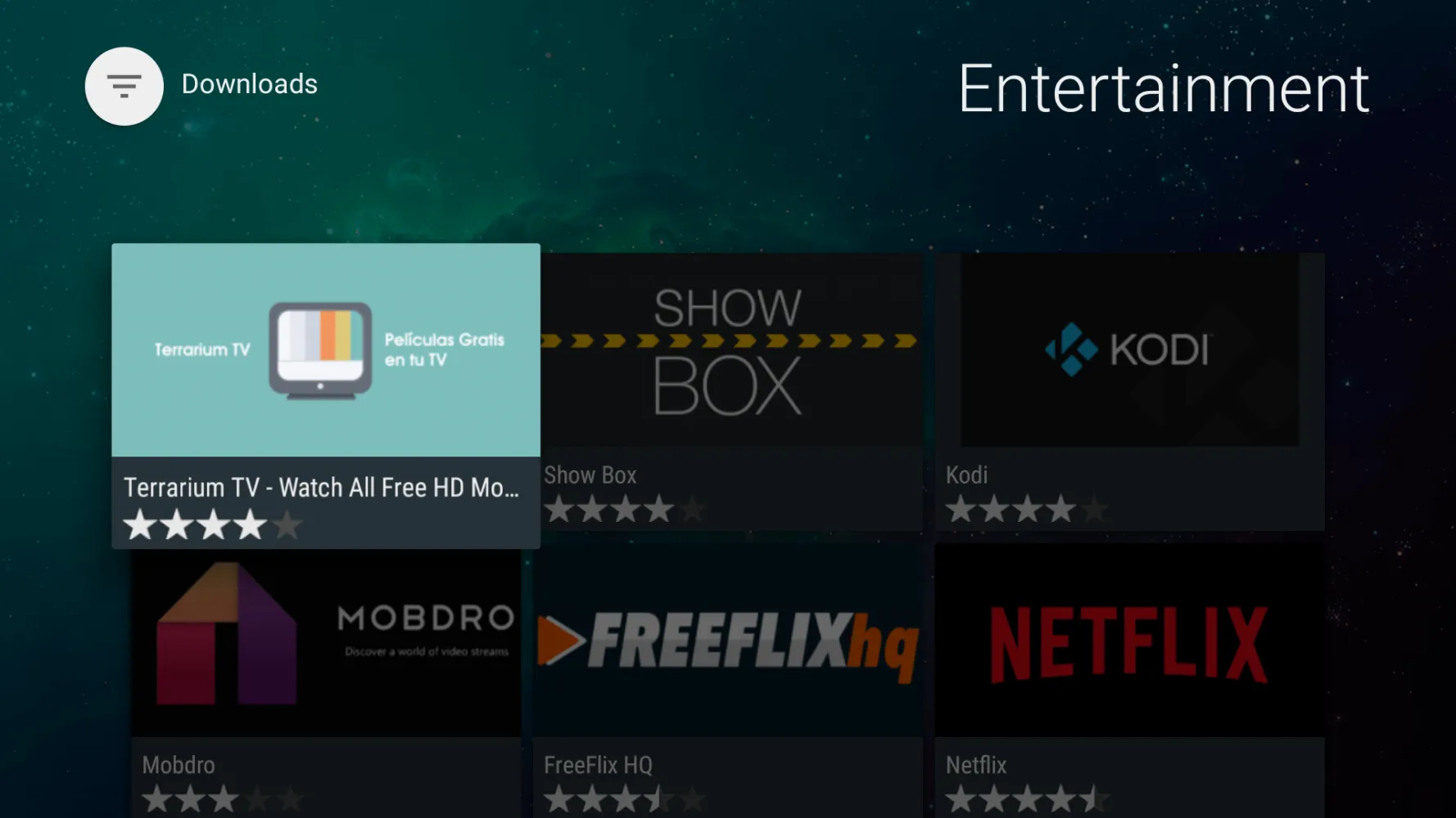 Aptoide TV Screenshots
