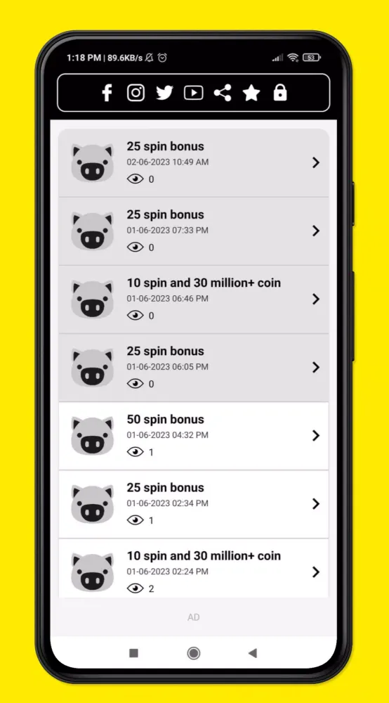 Coin Master Spin Rewards Screenshots