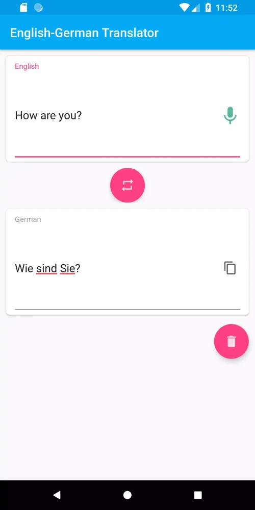 Tangkapan layar German-English Translator