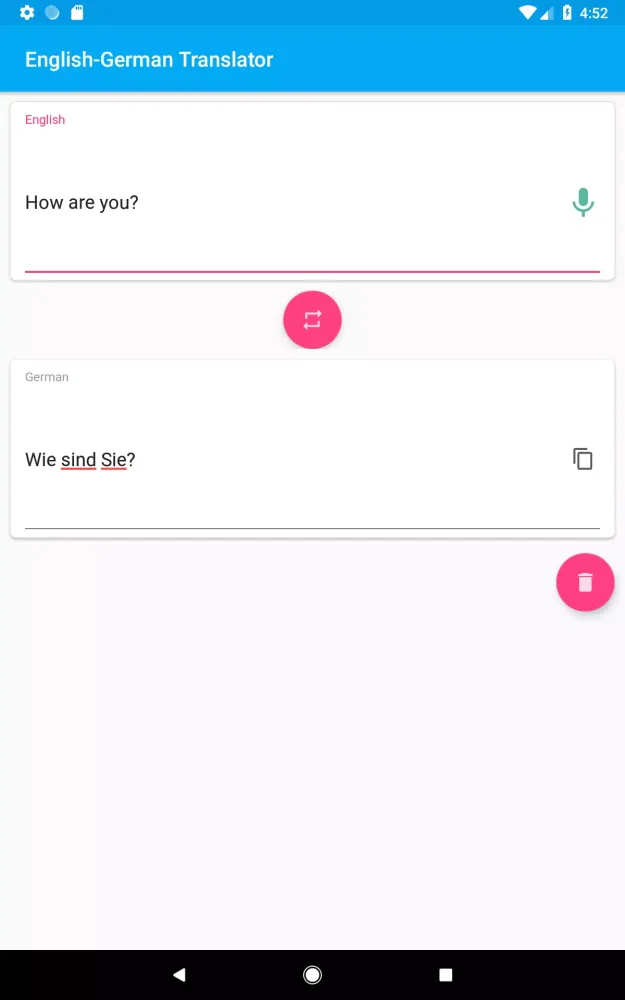 Tangkapan layar German-English Translator
