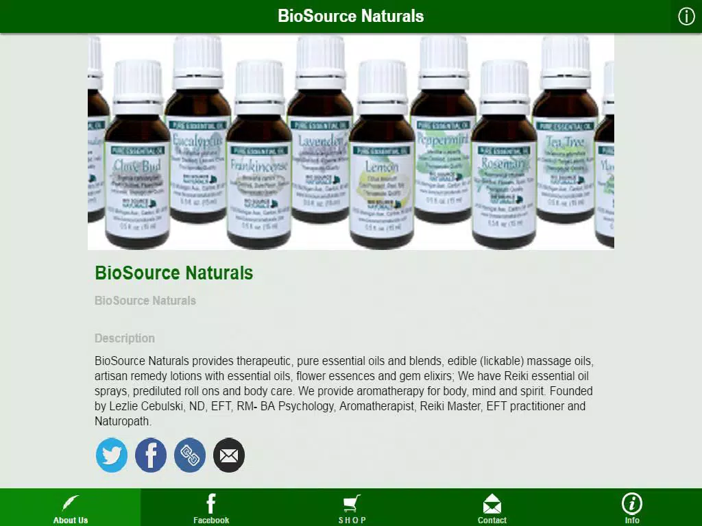 Capturas de pantalla de BioSource Naturals iPad 