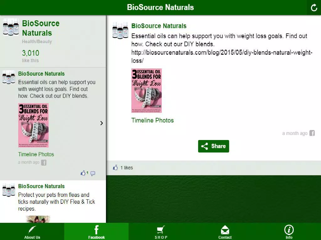 Capturas de pantalla de BioSource Naturals iPad 