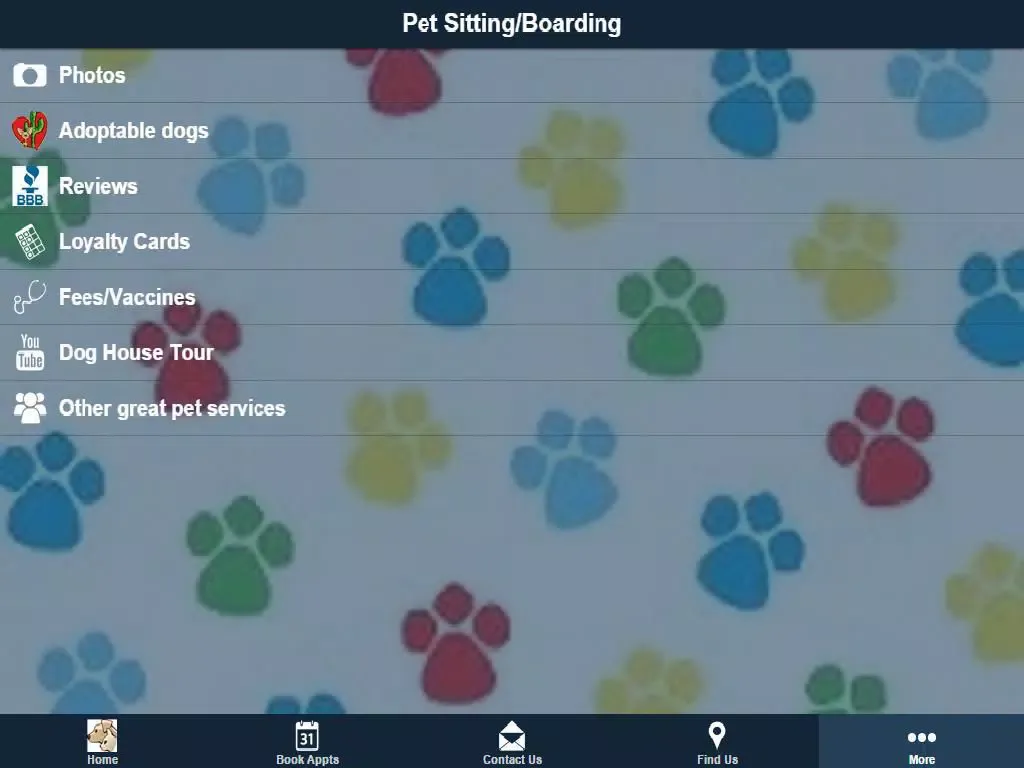 Tangkapan skrin H & H Pet Services iPad 