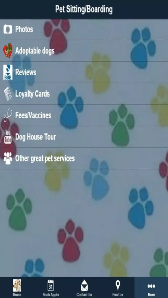 Tangkapan skrin H & H Pet Services