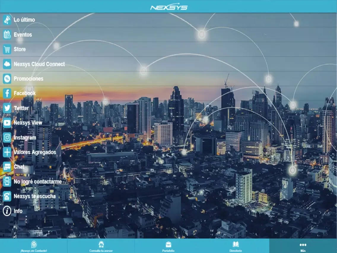 Tangkapan skrin Nexsys de Colombia iPad 