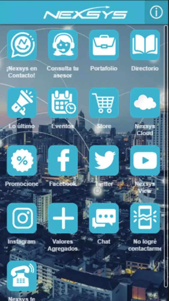 Tangkapan skrin Nexsys de Colombia