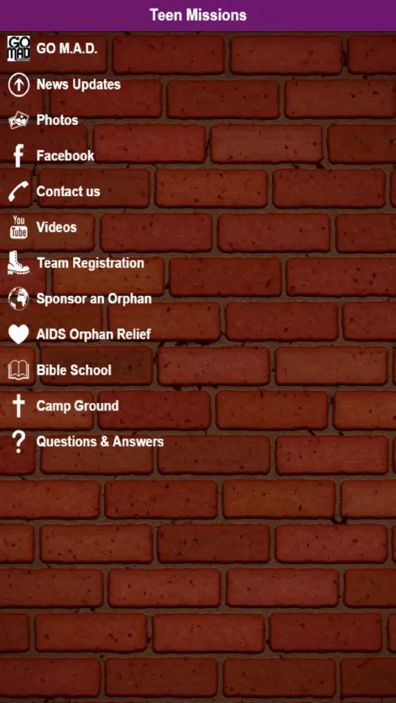 Tangkapan skrin Teen Missions Australia