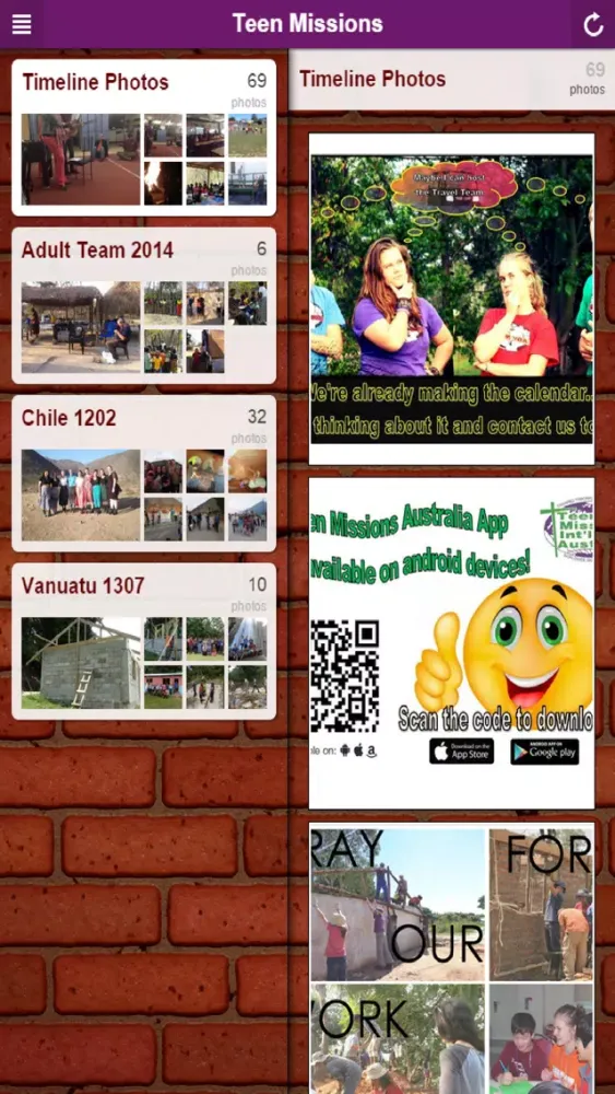 Tangkapan skrin Teen Missions Australia