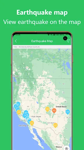 Earthquake Alert Asst : Map स्क्रीनशॉट