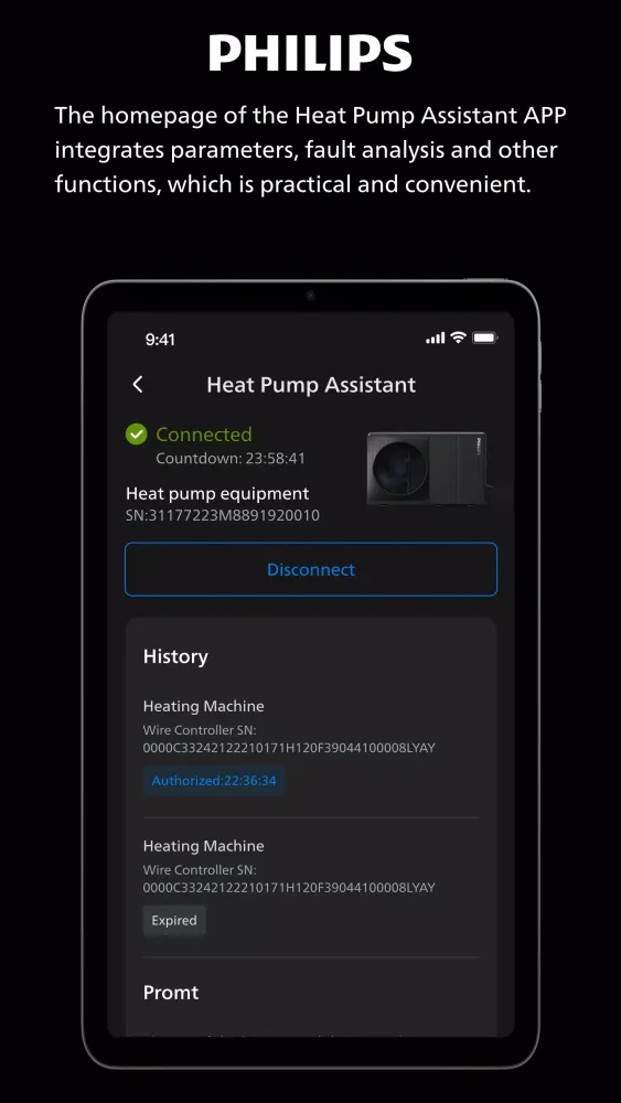 Philips Heat Pump Service Screenshots