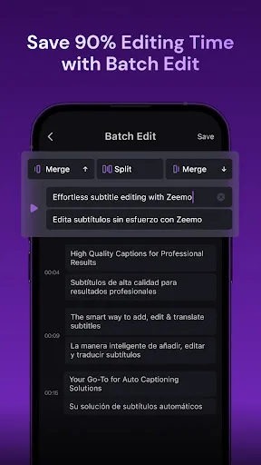 Ảnh chụp màn hình của Zeemo: Captions & Subtitles