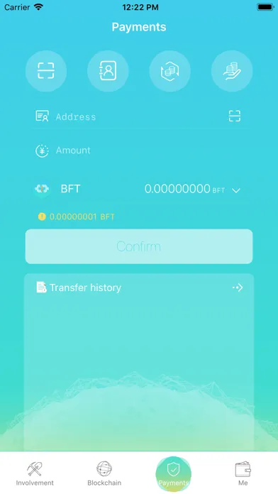 Ảnh chụp màn hình của BFT - Mobile Blockchain Node