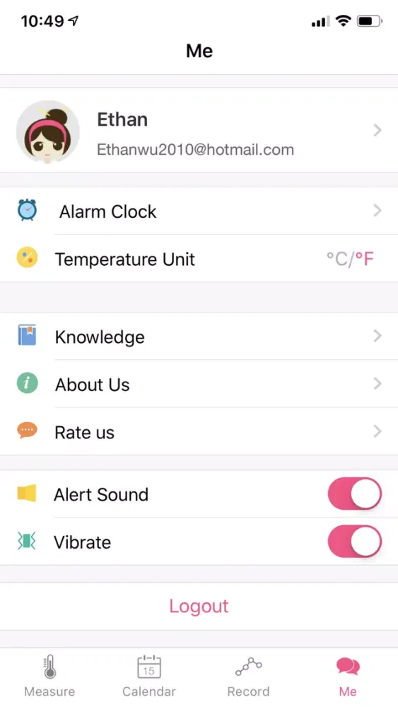 Capturas de tela do Emay Smart Fertility Monitor
