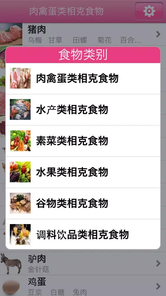 Capturas de tela do 食物相克大全