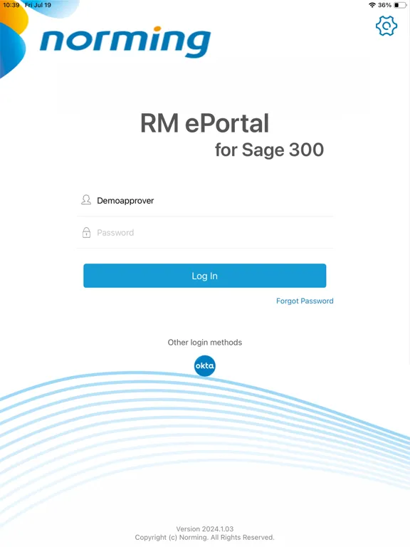 ภาพหน้าจอของ RM ePortal iPad 