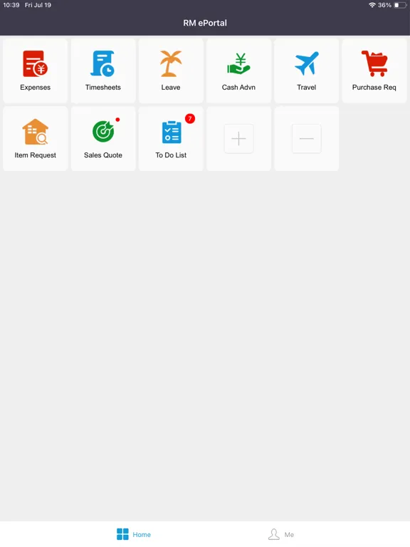 ภาพหน้าจอของ RM ePortal iPad 