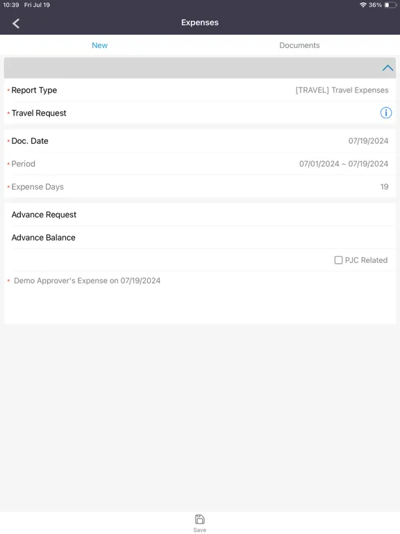 ภาพหน้าจอของ RM ePortal iPad 