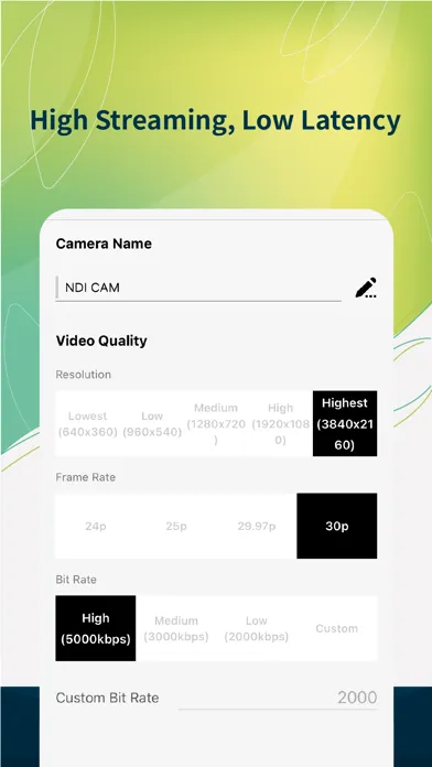 Screenshot di VisLive NDI Camera