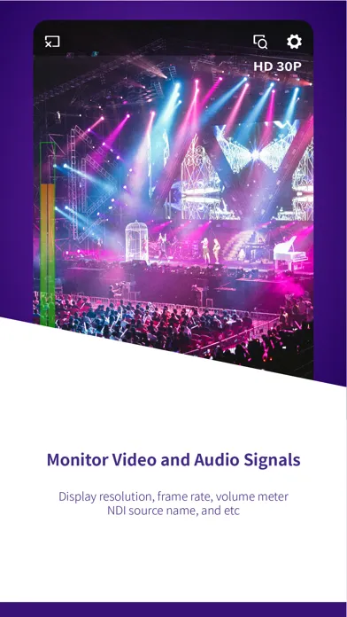 Capturas de tela do VisLive NDI Monitor