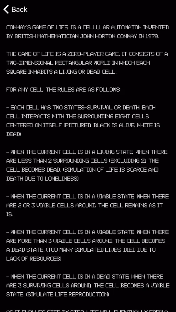 Conway's Game of Life スクリーンショット