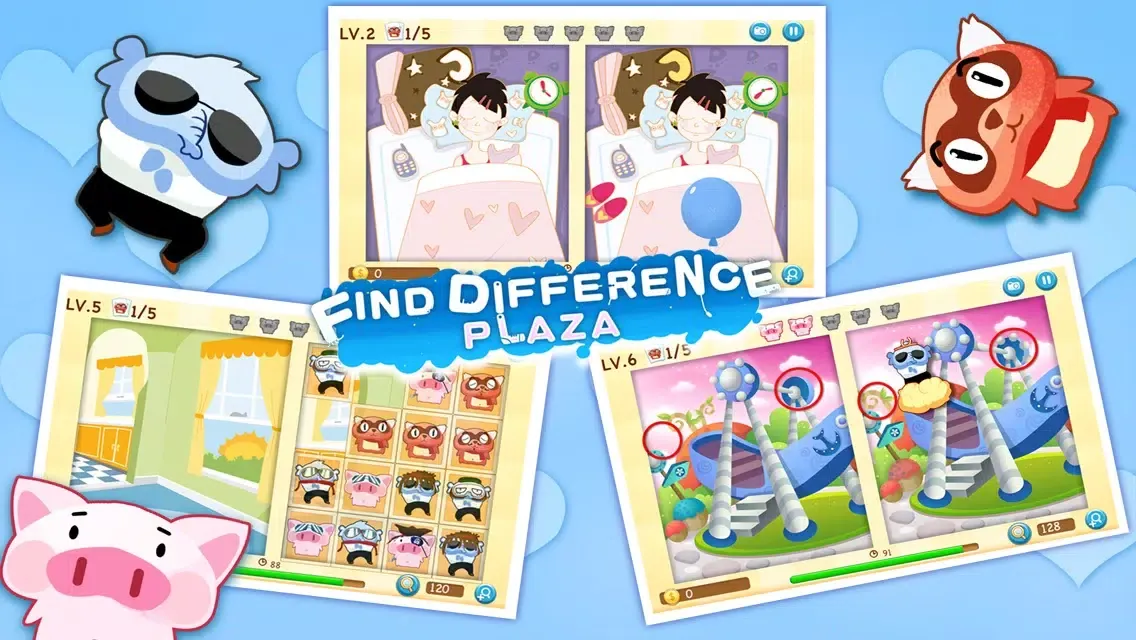 Capturas de tela do Find Differences Plaza