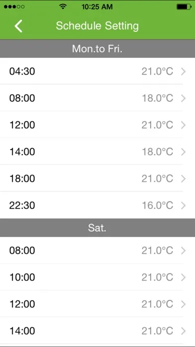 Capturas de tela do My E-Thermostat