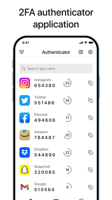 Authenticator App ‘ Screenshots