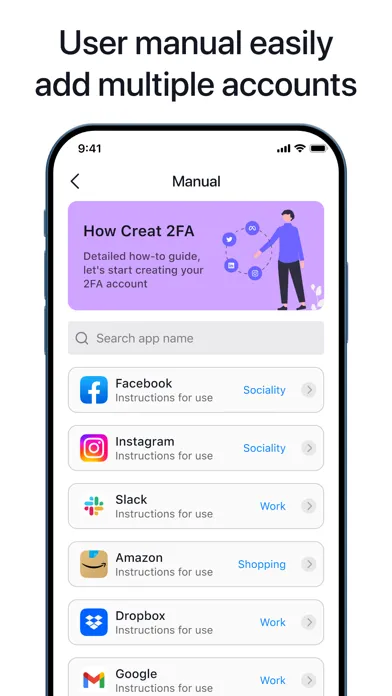 Authenticator App ‘ Screenshots