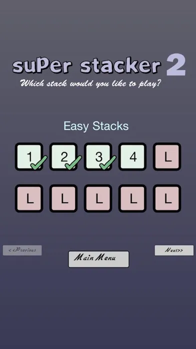 Capturas de tela do Super Stacker II