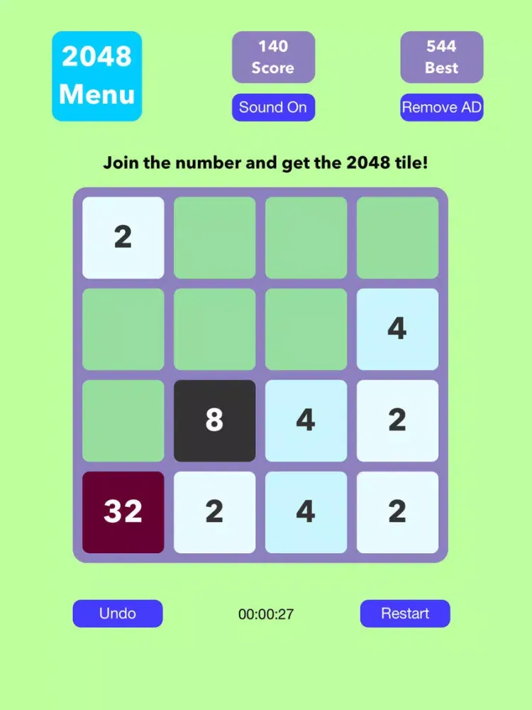 Скриншоты 2048 - Supports Undo iPad 
