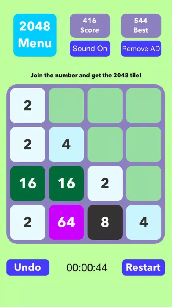 Скриншоты 2048 - Supports Undo