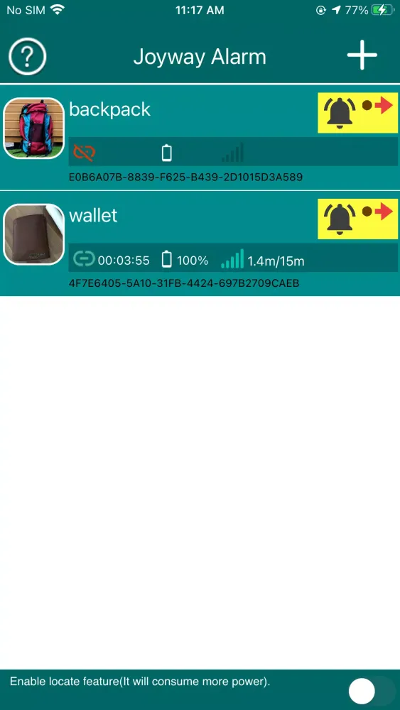 Screenshot di Joyway Alarm