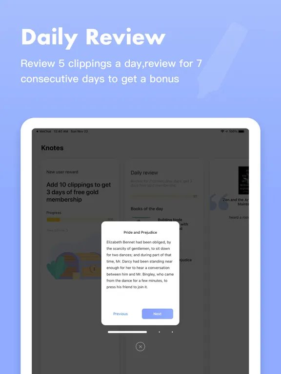Knotes - Reading notes iPad  Screenshots