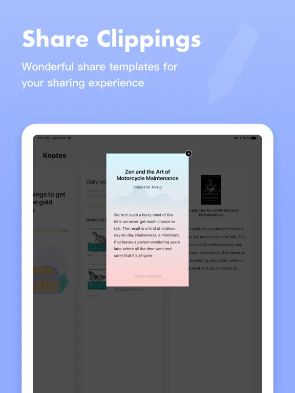 Knotes - Reading notes iPad  Screenshots
