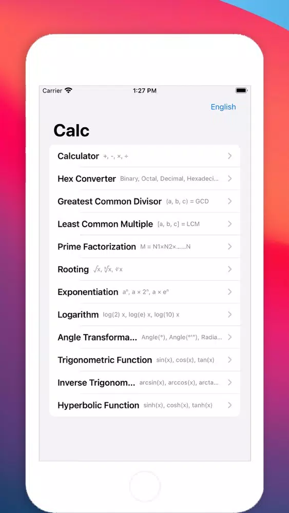 Zrzuty ekranu Calc: Calculator