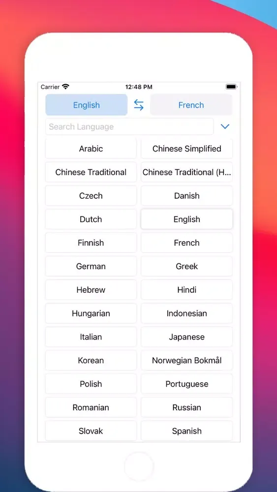Zrzuty ekranu Translation 157: 157 Languages
