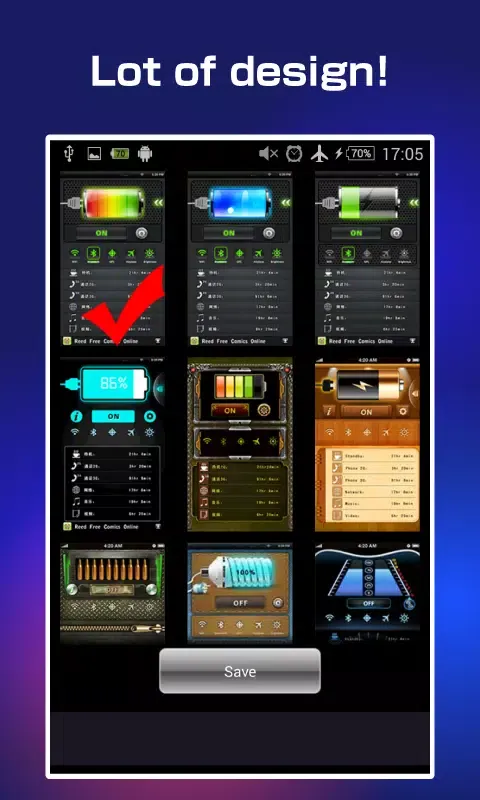 Zrzuty ekranu One Touch Battery Saver
