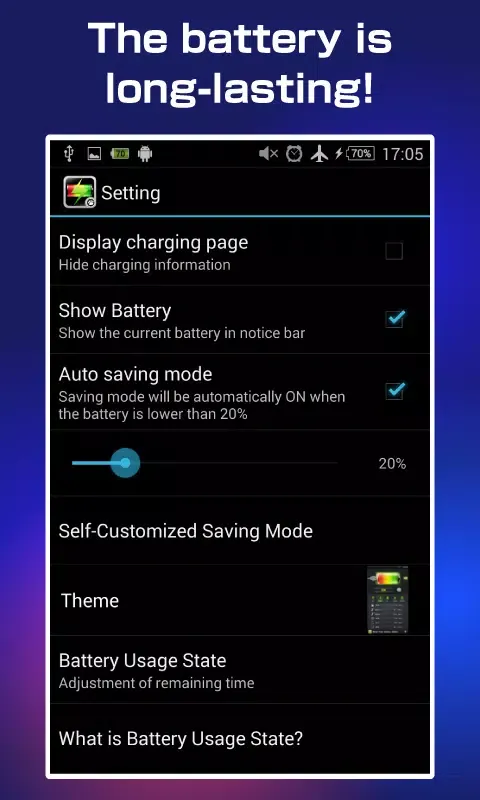 Zrzuty ekranu One Touch Battery Saver