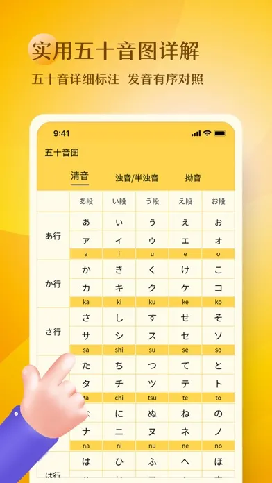 Capturas de tela do 五十音图趣学-轻松打卡学日语
