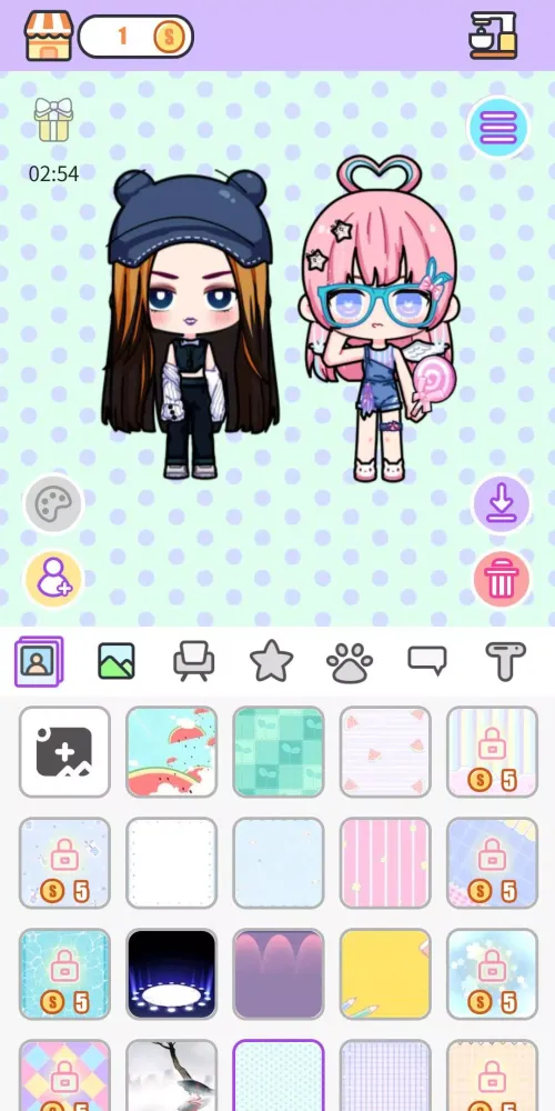 Tangkapan skrin Unnie & Oppa doll