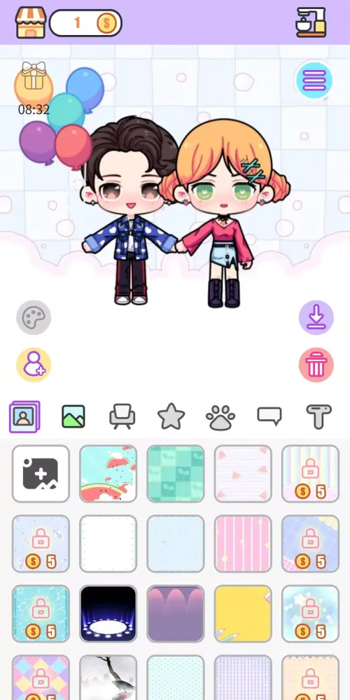 Tangkapan skrin Unnie & Oppa doll