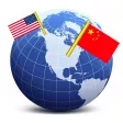 Flag on the world map