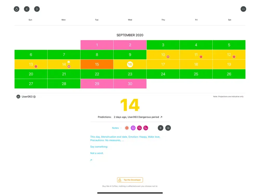 تصاویر Paipaimi Period tracker iPad 