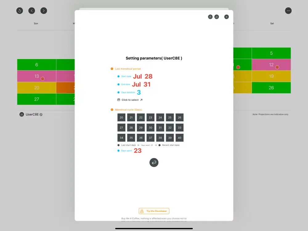 تصاویر Paipaimi Period tracker iPad 