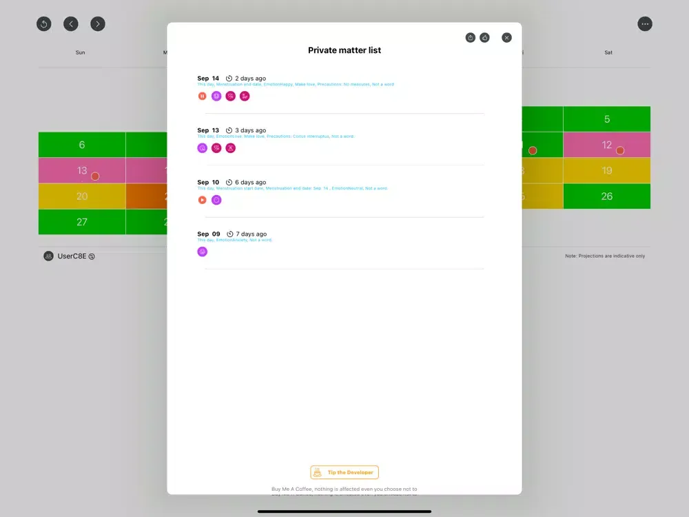 تصاویر Paipaimi Period tracker iPad 