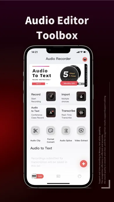 Audio Recorder: Speech to Text Screenshots