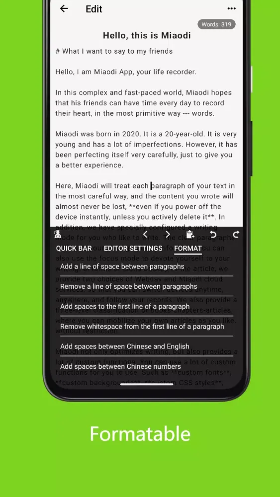 Miaodi - Markdown editor, Note Screenshots