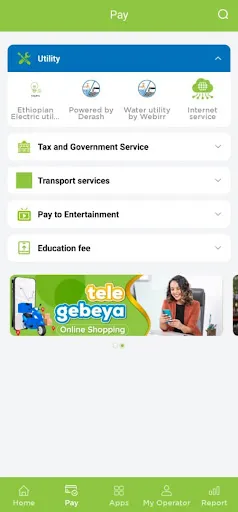 Tangkapan skrin telebirr partner