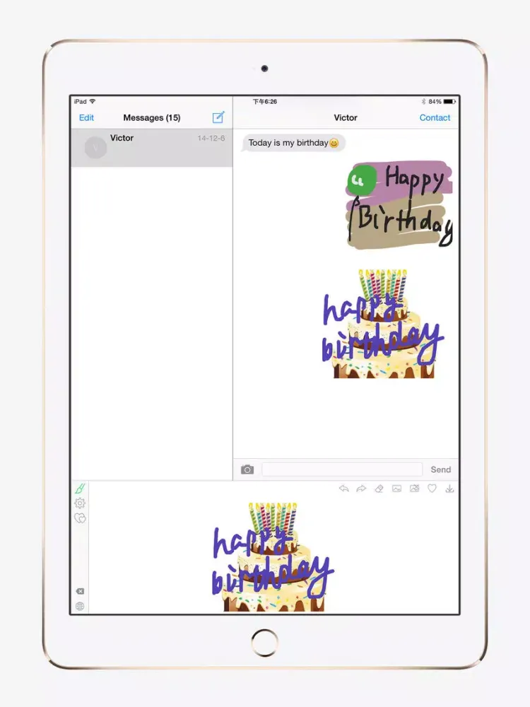 Doodle Keyboard for iOS 8 iPad  Screenshots