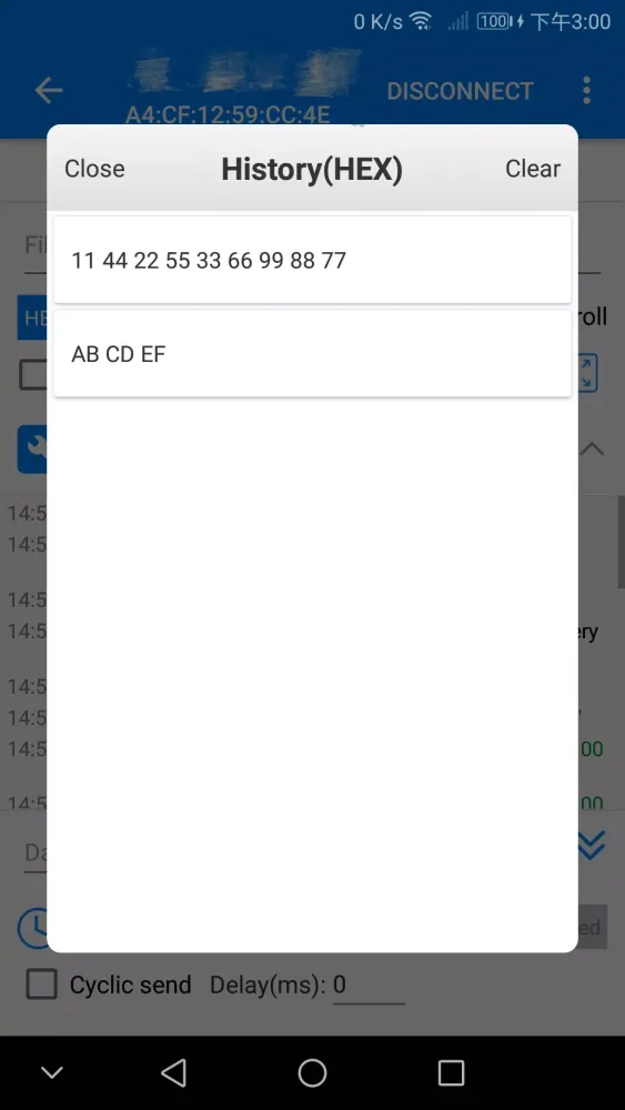 Captures d'écran de BLE Utility